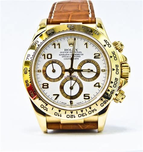 rolex daytona white gold brown leather strap|Rolex daytona curved end straps.